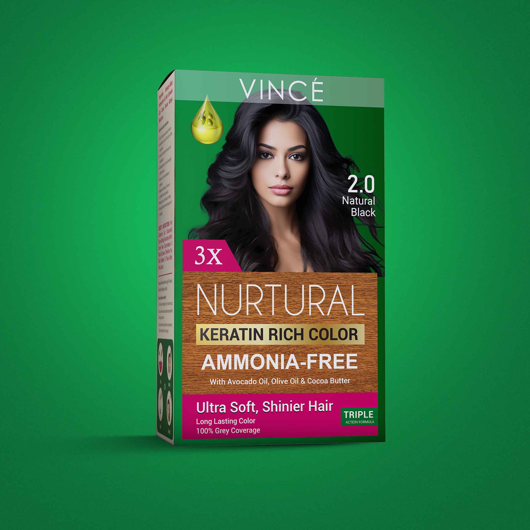Nurtural Women Hair Color Natural Black 2.0 in Pakistan by VINCE