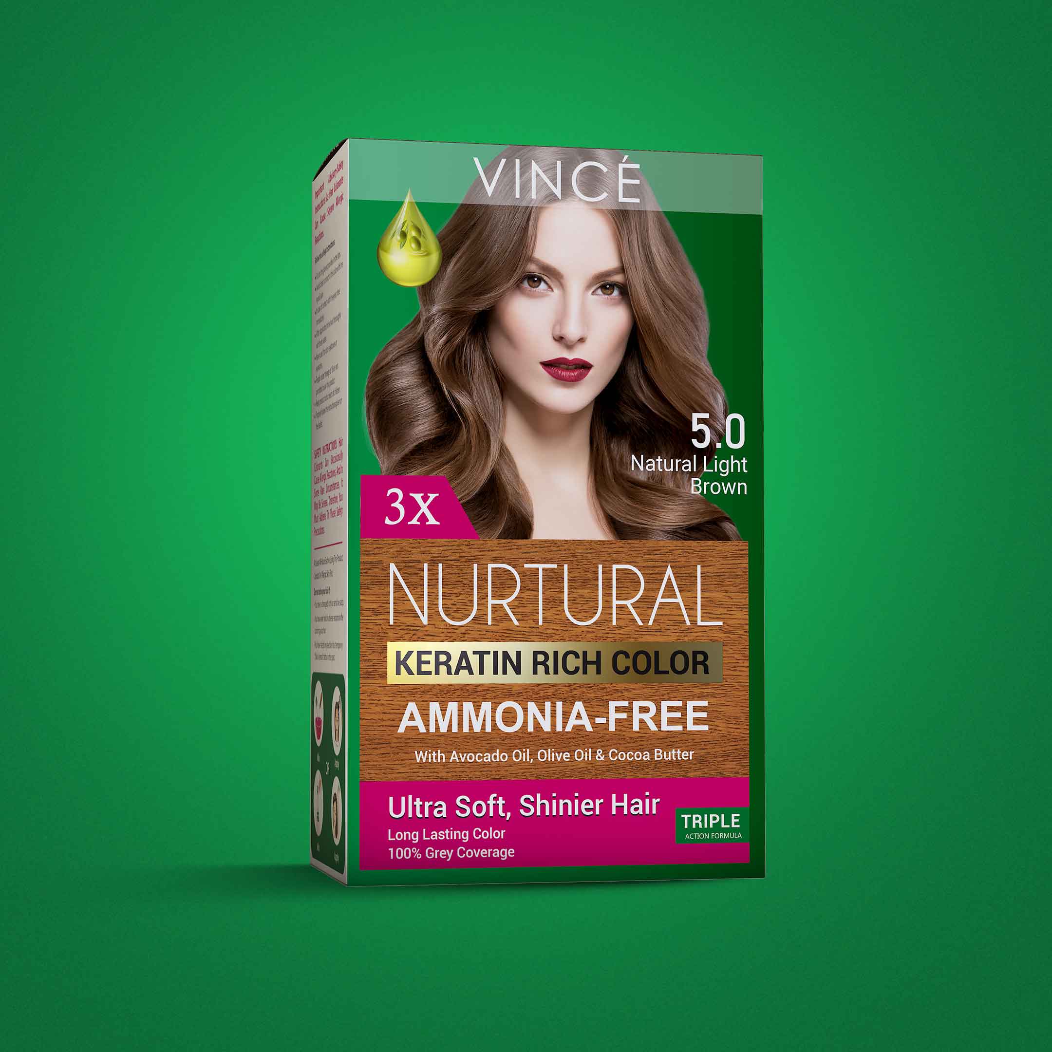 Nurtural Women Hair Color Natural Light Brown 5.0 in Pakistan by VINCE
