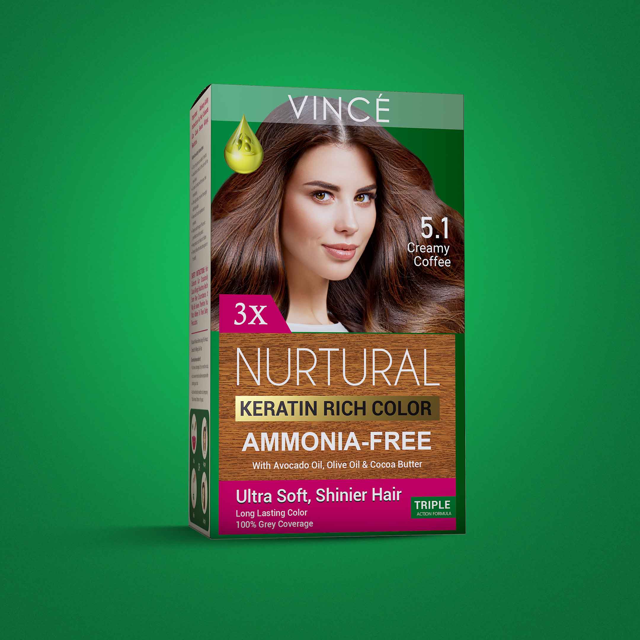 Nurtural Women Hair Color Creamy Coffee 5.1 in Pakistan by VINCE
