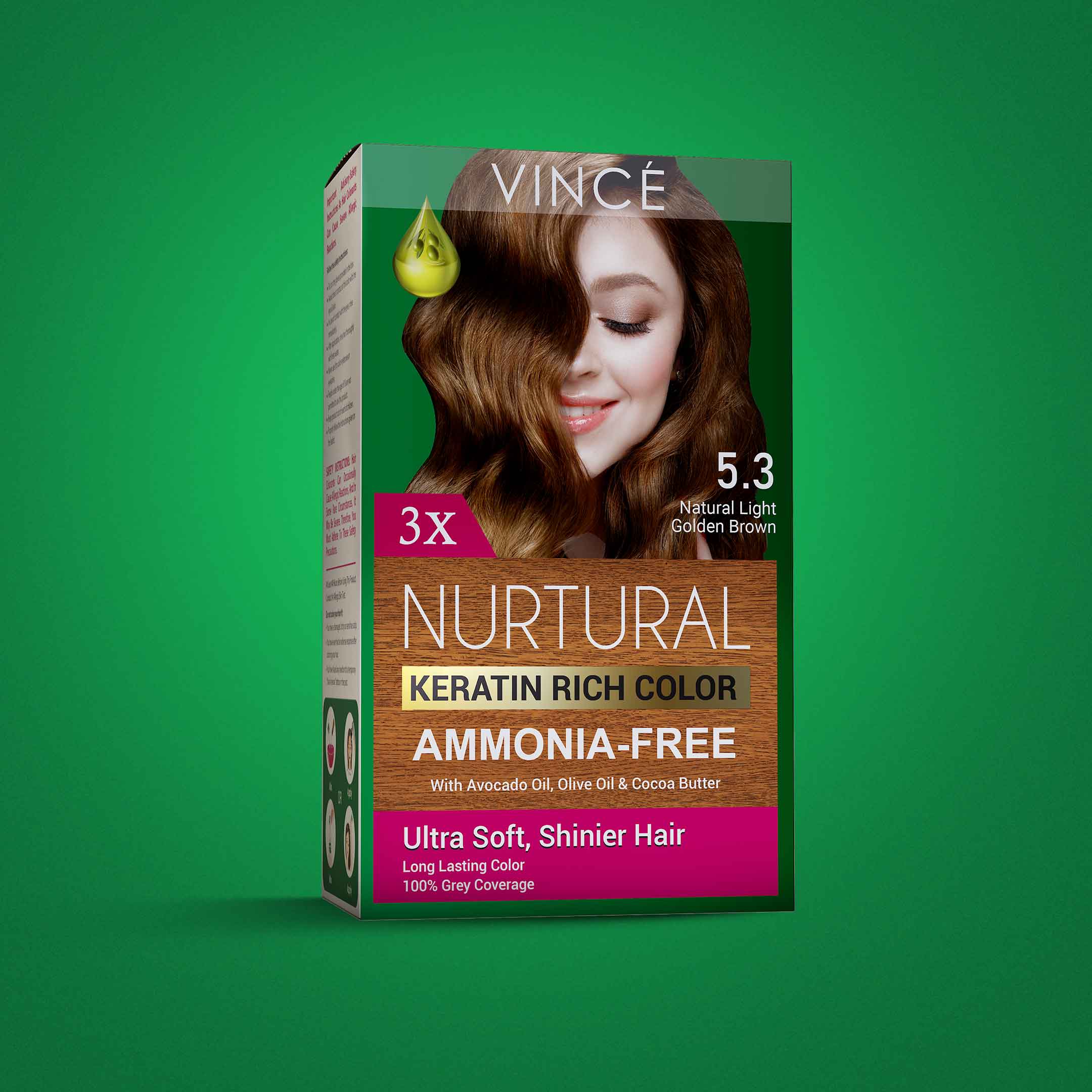 Nurtural Women Hair Color Natural Light Golden Brown 5.3 in Pakistan by VINCE
