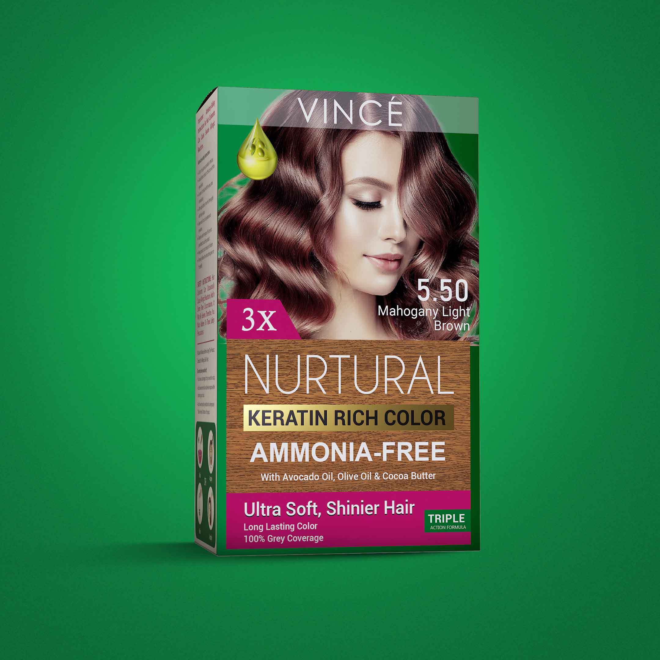 Nurtural Women Hair Color Mahogany Light Brown 5.50 in Pakistan by VINCE

